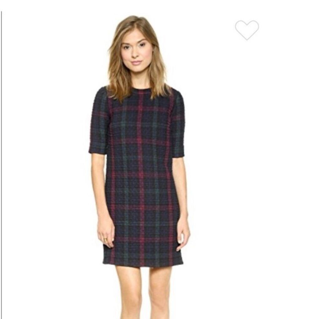 Elizabeth and James plaid Claremont quilted XS shift dress